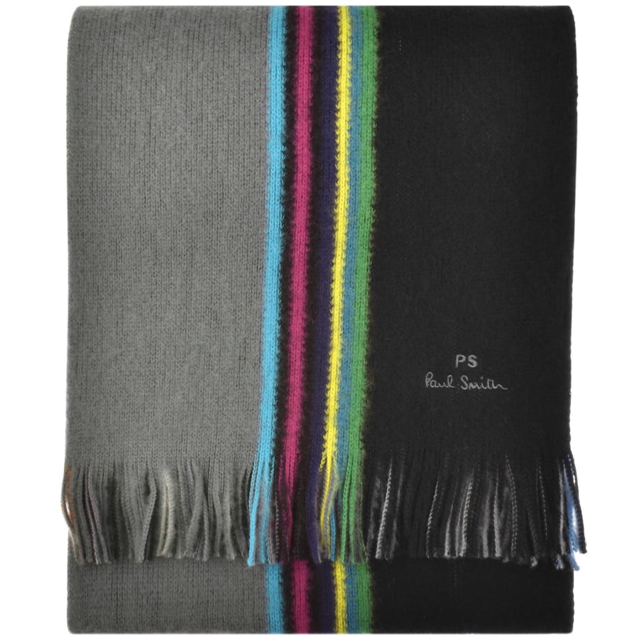 Paul Smith Reversible Striped Wool Scarf